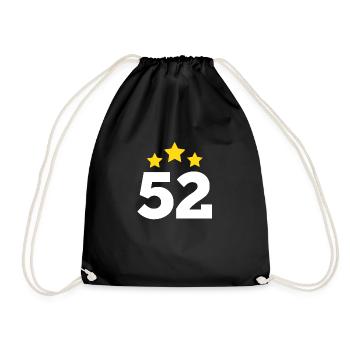 52 Years Star - 52nd Anniversary Gift - Drawstring Bag - black - Front