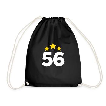 56 Years Star - 56th Anniversary Gift - Drawstring Bag - black - Front