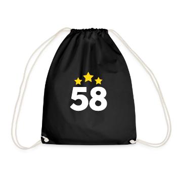 58 Jahre Stern - Geschenk zum 58-jährigen Jubiläum - Turnbeutel - Schwarz - Vorne