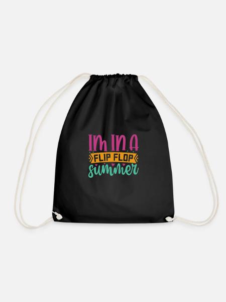 Im In A Flip Flop Sommer - Turnbeutel - Schwarz