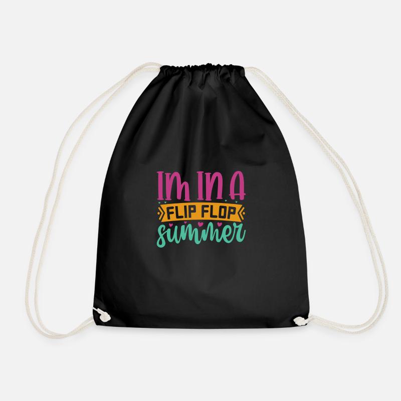 Im In A Flip Flop Sommer - Turnbeutel - Schwarz