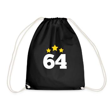 64 Years Star - 64th Birthday Gift - Drawstring Bag - black - Front