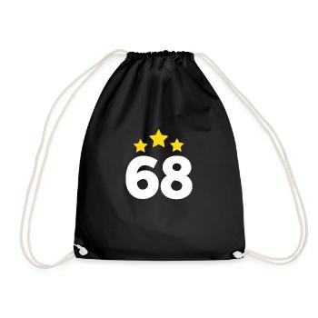 68 Years Star - 68th Anniversary Gift - Drawstring Bag - black - Front