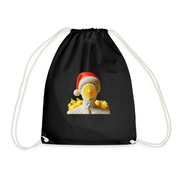 Cyber Santa Lemon - Drawstring Bag - black - Front