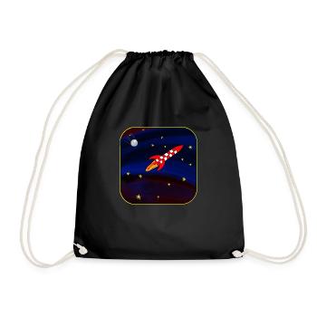 Sputnik-Rakete - Turnbeutel - Schwarz - Vorne