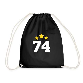 74 ans étoile - cadeau 74e anniversaire - Sac de sport léger - noir - Devant