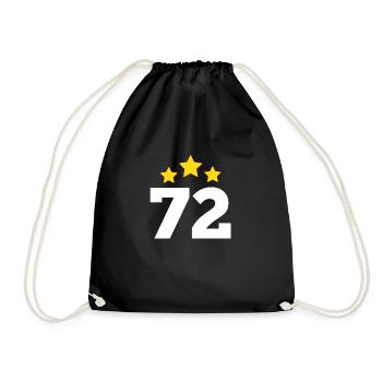 72 Years Star - 72nd Anniversary Gift - Drawstring Bag - black - Front