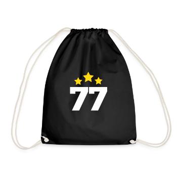 77 Years Star - 77th Anniversary Gift - Drawstring Bag - black - Front
