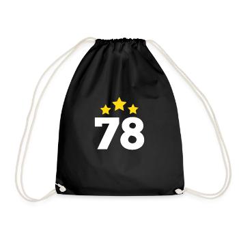 78 Years Star - 78th Anniversary Gift - Drawstring Bag - black - Front