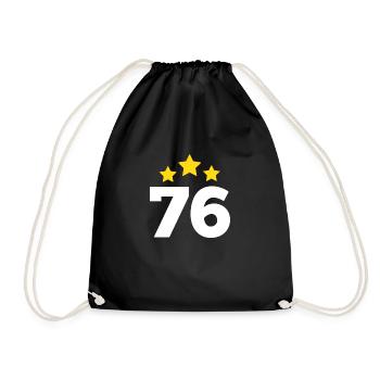 76 Years Star - 76th Anniversary Gift - Drawstring Bag - black - Front
