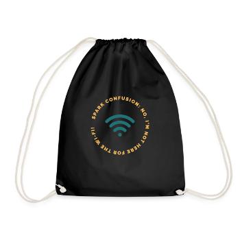 Electrician Funny Spark Confusion T-shirt Tee - Drawstring Bag - black - Front