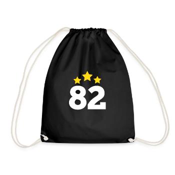 82 Years Star - 82nd Anniversary Gift - Drawstring Bag - black - Front