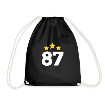 87 ans étoile - cadeau 87e anniversaire - Sac de sport léger - noir - Devant