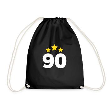 90 Years Star - 90th Anniversary Gift - Drawstring Bag - black - Front