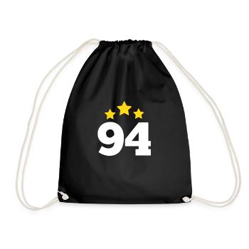 94 Years Star - 94th Anniversary Gift - Drawstring Bag - black - Front
