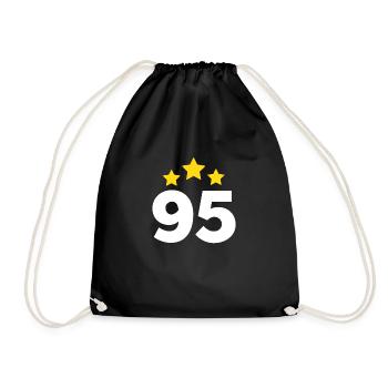 95 Years Star - 95th Anniversary Gift - Drawstring Bag - black - Front