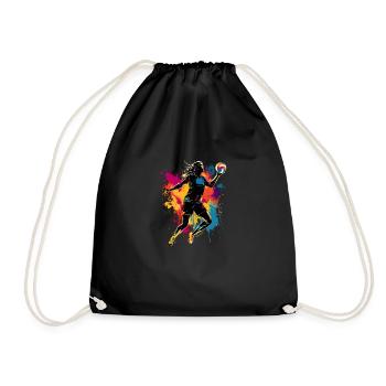 Joueur de volley-ball coloré Joueur de volley-ball - Sac de sport léger - noir - Devant