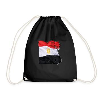 Ägypten Flagge in der Ägypten Landkarte - Turnbeutel - Schwarz - Vorne