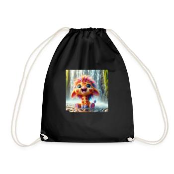 Giraffe Waterfall - Drawstring Bag - black - Front