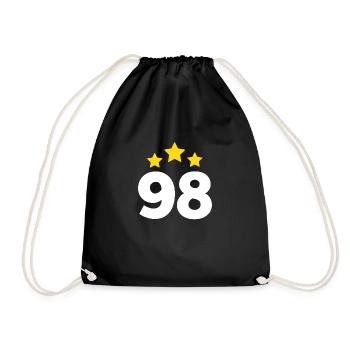 98 Jahre Stern - Geschenk zum 98. Jubiläum - Turnbeutel - Schwarz - Vorne