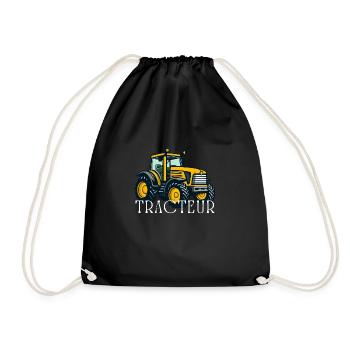 Tractor / tractor / tractor - Drawstring Bag - black - Front