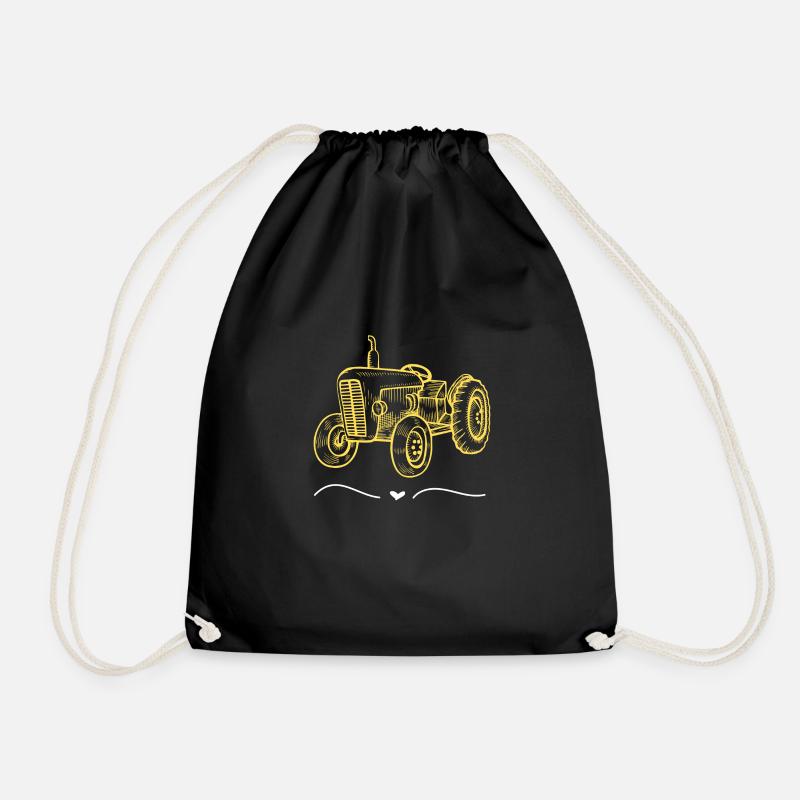 Tractor / tractor / tractor - Drawstring Bag - black