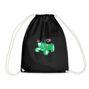 Tractor / tractor / tractor - Drawstring Bag - black - Front