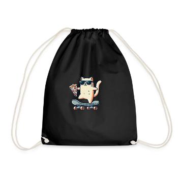 Pizzacat - Drawstring Bag - black - Front