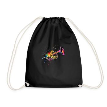Trompette, Jazz, Musique, Multicolore - Sac de sport léger - noir - Devant