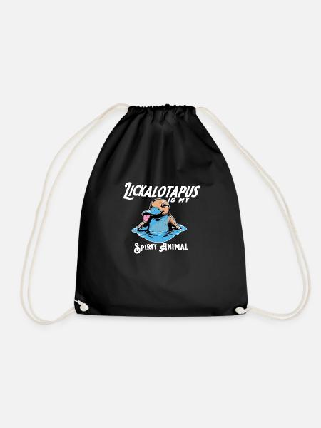 Lustiger Lickalotopus ist mein Krafttier Lustiger Humor - Turnbeutel - Schwarz