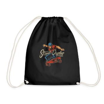 Street Surfer - Drawstring Bag - black - Front