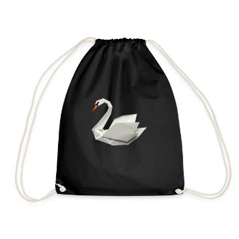 cygne en origami - Sac de sport léger - noir - Devant