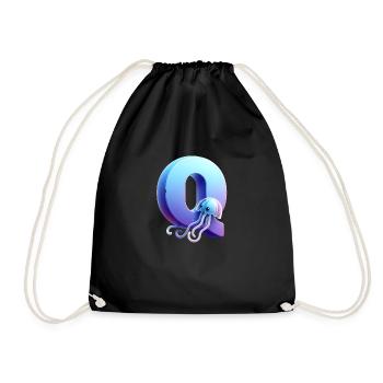 Jellyfish and Letter Q - Turnbeutel - Schwarz - Vorne