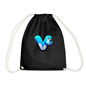 V for Bird – Cute Blue Companion - Drawstring Bag - black - Front