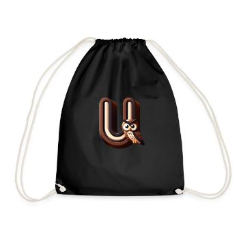 U for Eagle Owl – Clever Owl - Drawstring Bag - black - Front