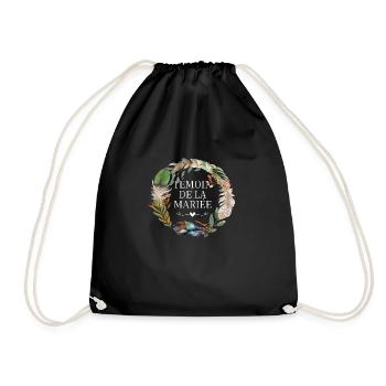 Bridal Witness Crown Boho Flowers - Drawstring Bag - black - Front