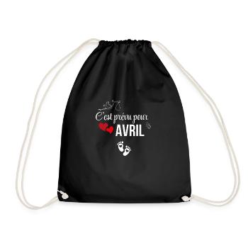 C’est prévu pour avril - annonce de grossesse - Sac de sport léger - noir - Devant