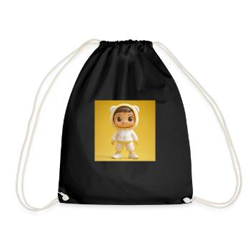 3d Character - Sporty Guy - Drawstring Bag - black - Front