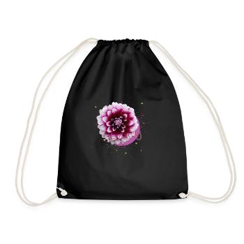 Blume Beauty - Turnbeutel - Schwarz - Vorne