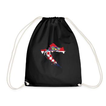 croatia hrvatska croatia hrv hr adria tourism sea - Drawstring Bag - black - Front
