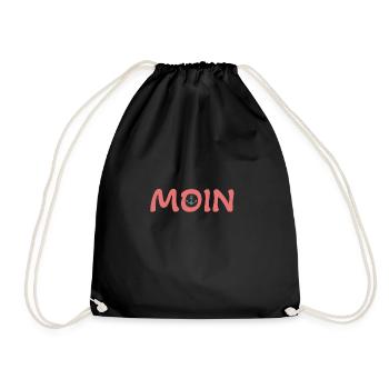 Moin Anker lettering - Drawstring Bag - black - Front