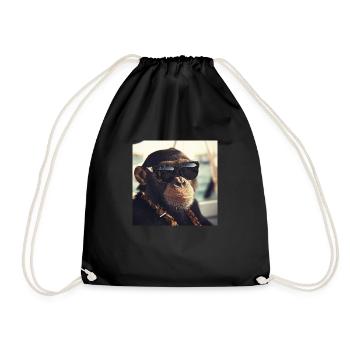 Cool Ape - Drawstring Bag - black - Front
