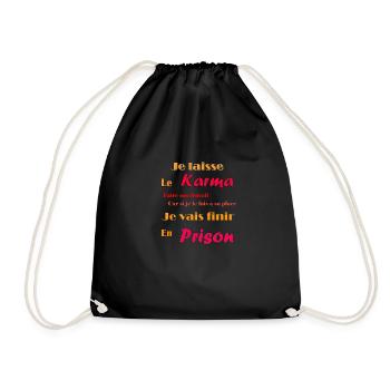 je laisse le karma faire son travail - Sac de sport léger - noir - Devant