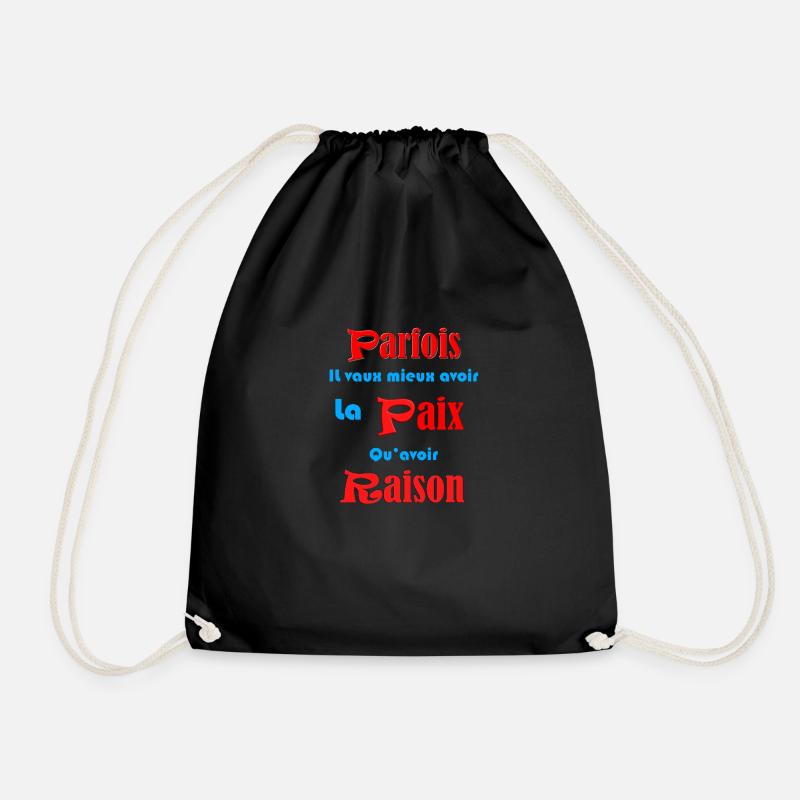 Sometimes it's better to have peace - Drawstring Bag - black