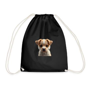 Cute puppy - Drawstring Bag - black - Front