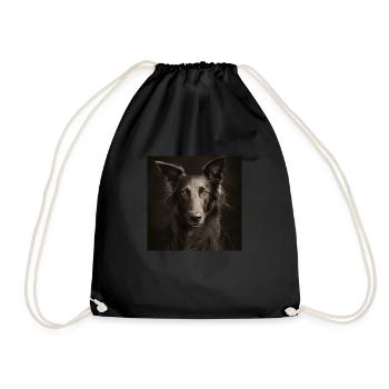 Black Animals - Cool dog - Drawstring Bag - black - Front
