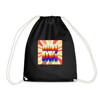 Retro Colourful "Whatever" Typography Design - Drawstring Bag - black - Front