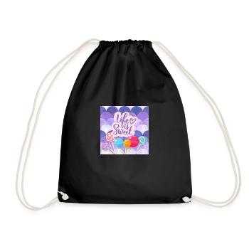 Life Is Sweet - Colourful Candy Lollipop Design - Drawstring Bag - black - Front