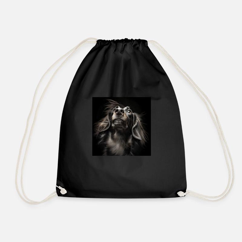 Black Animals - Playing Dog - Turnbeutel - Schwarz