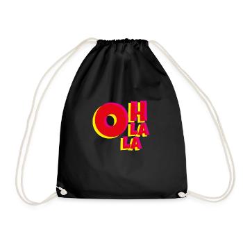 Oh La La – Stylish statement shirt - Drawstring Bag - black - Front